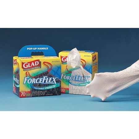 Glad 30 gal. Trash Bags, 1.05 mil, White, 70 PK 70358