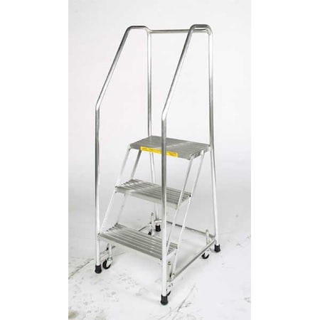 Ballymore 87 in H Aluminum Rolling Ladder, 6 Steps, 350 lb Load Capacity A6SH30