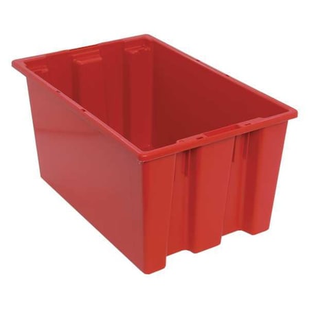 Quantum Storage Systems Stack & Nest Storage Container, 12.7 gal, 23-1/2 in L x 19-1/2 in W x 12 in H, Red, Polyethylene SNT240RD