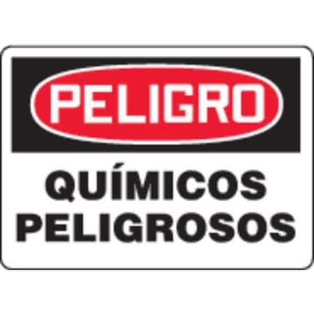 Accuform Spanish Danger Sign, 7 in Height, 10 in Width, Aluminum, Rectangle, Spanish SHMCHL091VA