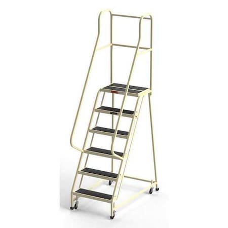 Ega 7.5 ft H Steel Rolling Ladder, 6 Steps, 450 lb Load Capacity CA-F009