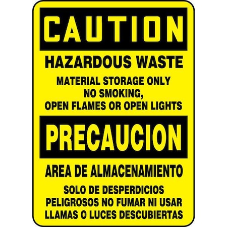 Accuform No Smoking Sign, 14 in H, 10" W, Plastic, Rectangle, English, Spanish, SBMCHL682VP SBMCHL682VP