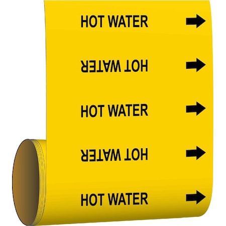 Brady Pipe Marker, Hot Water, Yellow, 41510 41510