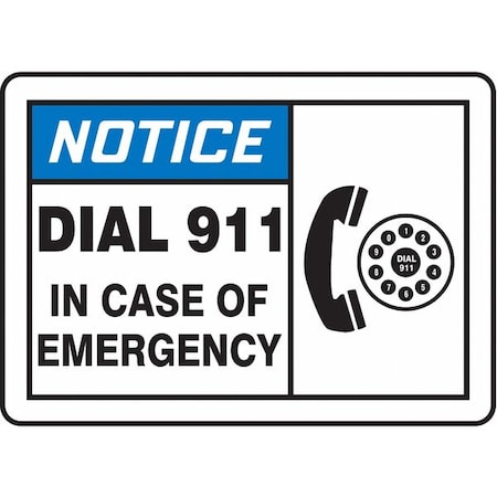 Accuform Notice Sign, 10" Height, 14" Width, Plastic, Rectangle, English MFSD804VP