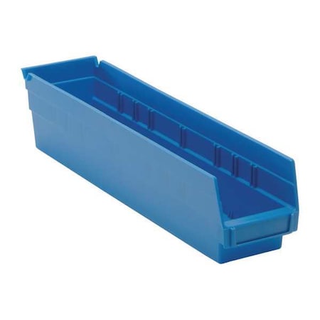 QUANTUM STORAGE SYSTEMS 50 lb Shelf Storage Bin, Polypropylene, 4 1/8 in W, 4 in H, Blue, 17 7/8 in L QSB103BL