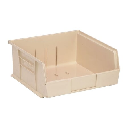 Quantum Storage Systems Hang & Stack Storage Bin, Polypropylene, Ivory, 5 in H, 11 in W, 10 7/8 in L QUS235IV