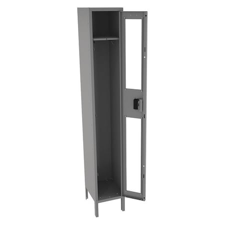 Tennsco Wardrobe Locker, 12 in W, 15 in D, 78 in H, (1) Tier, (1) Wide, Gray CSL-121572-1 MED GRE