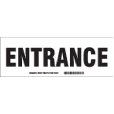 Brady Entrance Sign, Aluminum, 10" W, 3-1/2" H, Entrance, White 46857