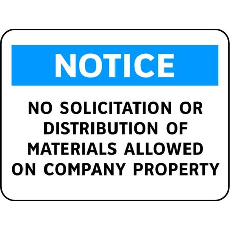 Electromark No Solicitation Or Distribution of Materials Allowed on Company Property, 14 in W x 10 in H Y1779902