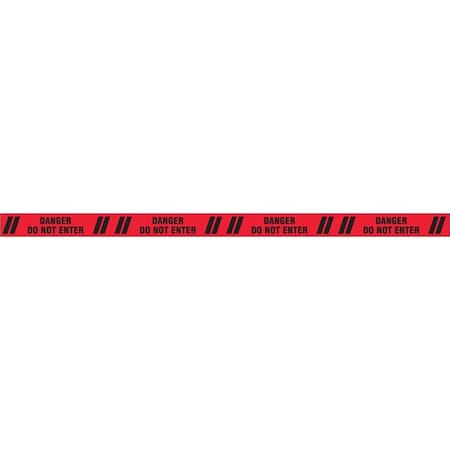 Zoro Select Floor Marking Tape, Polyester, Message, Black, Red, 3 in W., 7 mil Thickness 9MG52