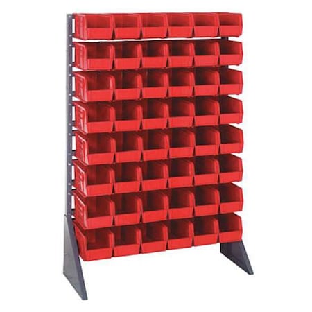 Quantum Storage Systems Steel Bin Rail Floor Rack, 15 in D x 54 in H x 36 in W, Red QRU-16S-230-48RD