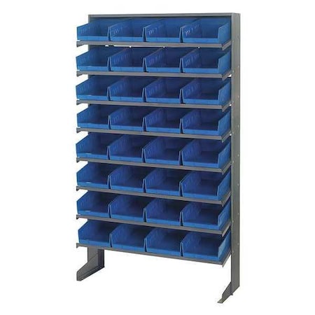 Quantum Storage Systems Steel Pick Rack, 36 in W x 60 in H x 12 in D, 8 Shelves, Gray QPRS-107BL