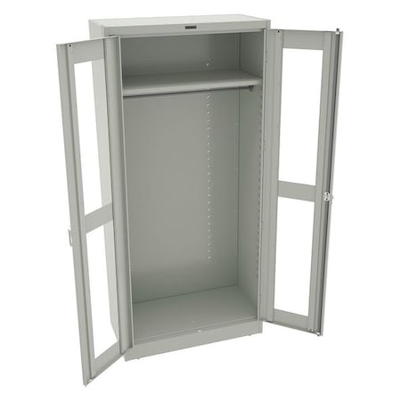 Tennsco Wardrobe Storage Cabinet, 78 in H, 36 in W, 18 in D, Swing, Keyed, Light Gray, 1 Shelves, 0 Drawers CVD1871 LIGHT GREY