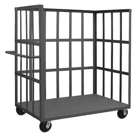 Zoro Select 14 ga. Steel 3 Sided Slat Stock Cart 3000 lb. Capacity, 78-1/2"L x 36"W x 57-1/2"H OPT-7236-1-6PH-95