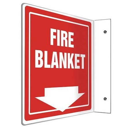 Accuform Fire Blanket Sign, 8X8", WHT/R, PS, ENG PSP727