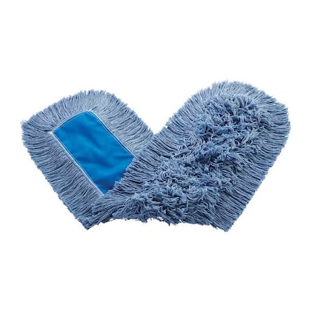 Rubbermaid Commercial 36 in L Flat Dust Mop, Slide On Connection, Cut-End, Blue, Cotton FGK15500BL00