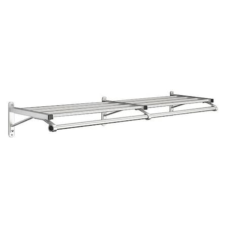 Glaro Coat Rack, 1 Shelf, 60 In W, Satin Aluminum 501-60SA