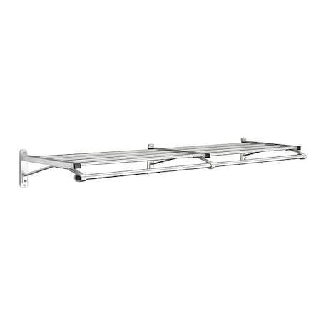 Glaro Coat Rack, 1 Shelf, 72 In W, Satin Aluminum 501-72SA