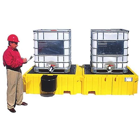 Ultratech Spill Pallet, 535 gal Spill Capacity, 2 Drums, 8,000 lb Load Capacity, Polyethylene 1143