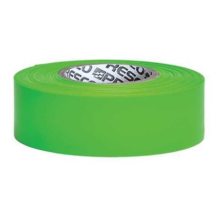 Zoro Select Flagging Tape, No Legend, Green, 1 3/16 in Wide x 300 ft Length, Vinyl, 2.5 mil TFG-200