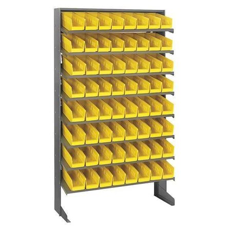 Quantum Storage Systems Steel Pick Rack, 12 in D x 60 in H x 36 in W, 8 Shelves, Yellow QPRS-101YL