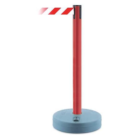 Tensabarrier Barrier Post with Belt, Red, 7 1/2 ft Length, 38 in Post Height, No Legend, UPVC 885-21-STD-NO-D3X-C