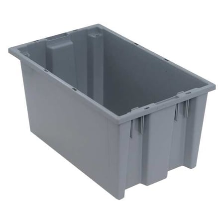 Quantum Storage Systems Stack & Nest Storage Container, 5.7 gal, 18 in L x 11 in W x 9 in H, Gray, Polyethylene SNT185GY