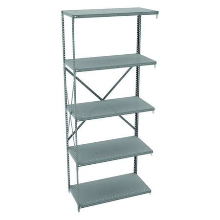 Tennsco Metal Shelving, 12"D x 36"W x 87"H, 5 Shelves, Carbon Steel QO5-3612AB