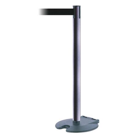 Tensabarrier Barrier Post with Belt, Black, 7 1/2 ft Length, 38 in Post Height, No Legend RB1-73-73-STD-NO-B9X-C