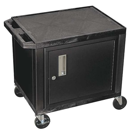 Zoro Select Audio-Visual Cart, 150 lb., Black, 18 In. L WT26C2E