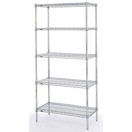 METRO Stackable Ledge, D x 48"W x 4"H, Chrome L48N-4C-1PK