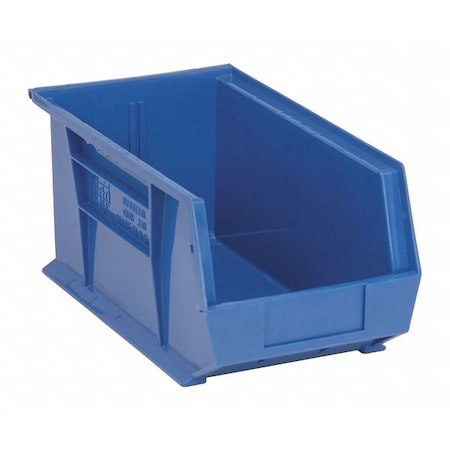 QUANTUM STORAGE SYSTEMS 60 lb Hang & Stack Storage Bin, Polypropylene, 8 1/4 in W, 7 in H, Blue, 14 3/4 in L QUS240BL