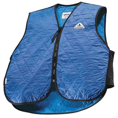 Techniche Evaporative Cooling Vest, Nylon, Evaporative, 5 to 10 hr Max Cooling Time, Zipper Closure, Blue 6529-BLUE3XL