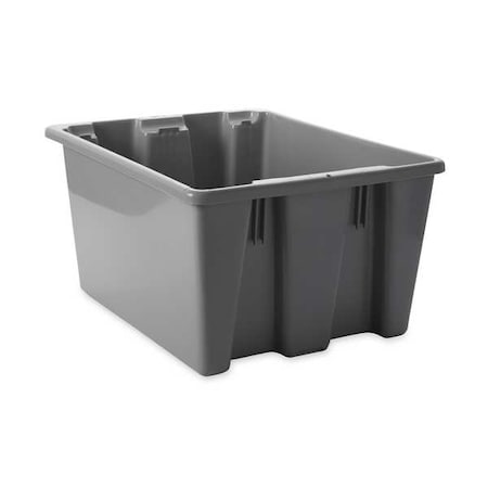 Rubbermaid Commercial Hang & Stack Storage Bin, Plastic, Gray, 10 in H, 15 1/2 in W, 19 1/2 in L FG172100GRAY