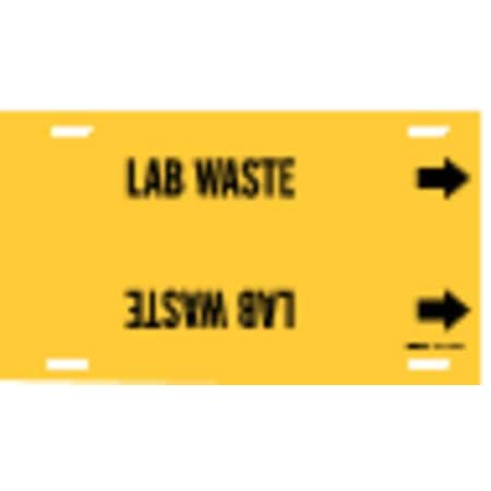 Brady Pipe Marker, Lab Waste, Yel, 6 to 7-7/8 In 4226-F