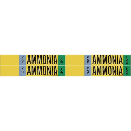 Brady Ammonia Pipe Mrker, IIAR, 1 to 2-1/2In, PK4, 90470 90470