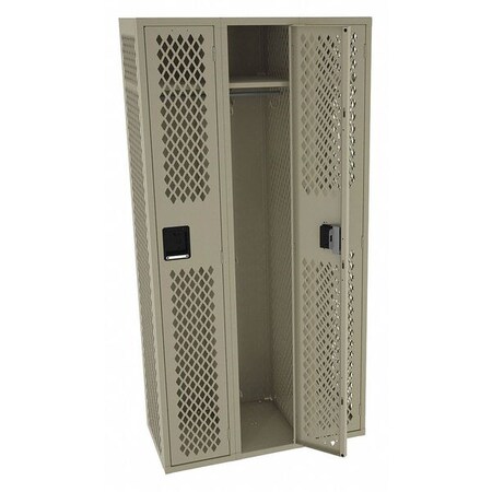 TENNSCO Wardrobe Locker, 36 in W, 18 in D, 72 in H, (1) Tier, (3) Wide, Sand VSL-121872-CSND