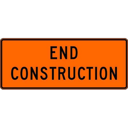 Lyle End Construction Traffic Sign, 24 in Height, 60 in Width, Aluminum, Horizontal Rectangle, English G20-2Z-60HA