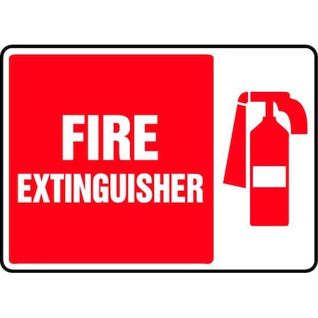 Accuform Fire Extinguisher Sign, 10X14", WHT/R, Height: 10" MFXG518VP