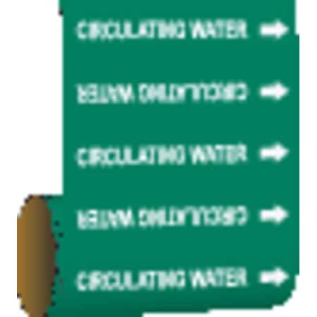Brady Pipe Marker, Circulating Water, Grn, 15521 15521
