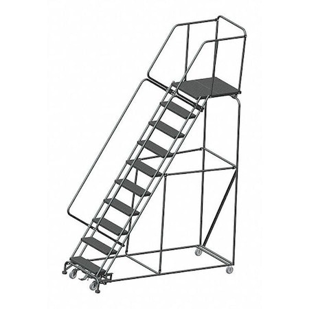 Ballymore 133" H Steel Safety Rolling Ladder, 10 Steps, 450 lb. Load Capacity WA103228P