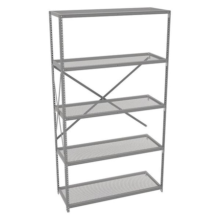 Tennsco Metal Shelving, 18"D x 48"W x 87"H, 5 Shelves, Carbon Steel QO5-4818PAB