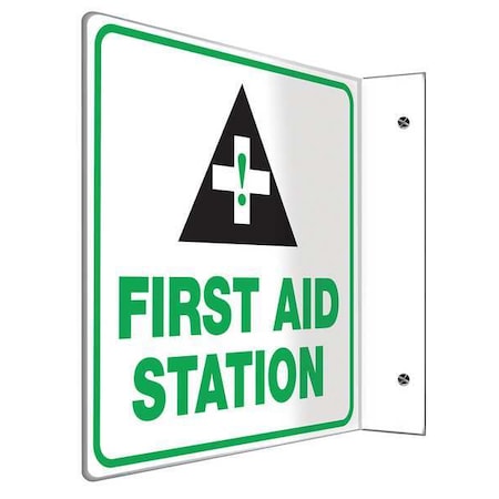 Accuform First Aid Station, 8" W x 8" H, L-Shaped, Plastic, PSP723 PSP723