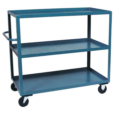 Jamco Utility Cart with Lipped Metal Shelves, Steel, 3,000 lb Load Capacity, 3 Shelves, 66 in L, 31 in W CC360P600GP