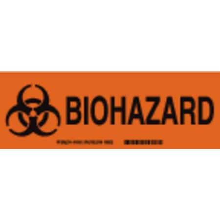 Brady Biohazard Sign, 7 in H, 10 in W, Rectangle, English, 40199 40199