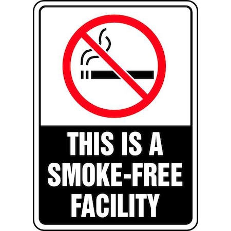 Accuform No Smoking Sign, 10" H, 7 in W, Plastic, Rectangle, English, MSMK533VP MSMK533VP