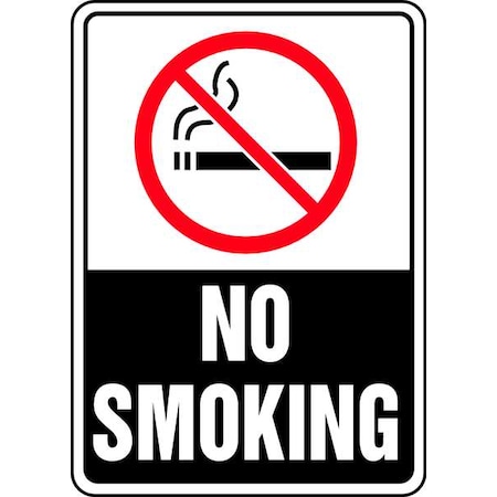 Accuform No Smoking Sign, 10" H, 7 in W, Rectangle, English, MSMK509VA MSMK509VA