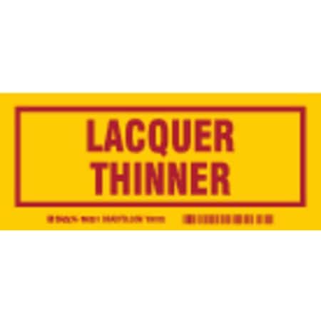 Brady Container Label, Lacquer Thinner, Polyester, 7 in W, 3 in H 60251