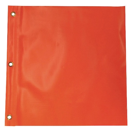 Zoro Select Handheld Warning Flag, Orange, Vinyl, Brass Grommets (Dowels Not Included) 9RW13