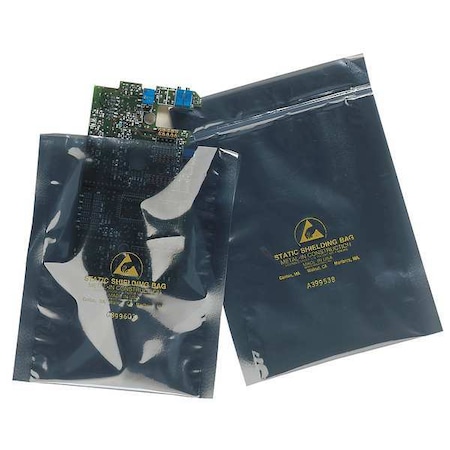 Desco Reclosable Poly Bag, Zip Seal, 5 in L, 3 in W, 0.003 in Thick, Low Density Polyethylene (LDPE) 13605